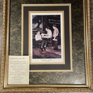 GEORGE RODRIGUE SAGA OF THE CAJUNS-HE BURT YES-A BEAR NO-NO FRENCH 19.5x16